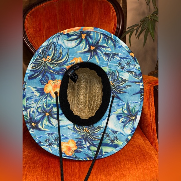 Maui and Son Unisex Lifeguard Straw UPF 50+ Hat, Turquoise /Blue, One Size - Picture 4 of 10